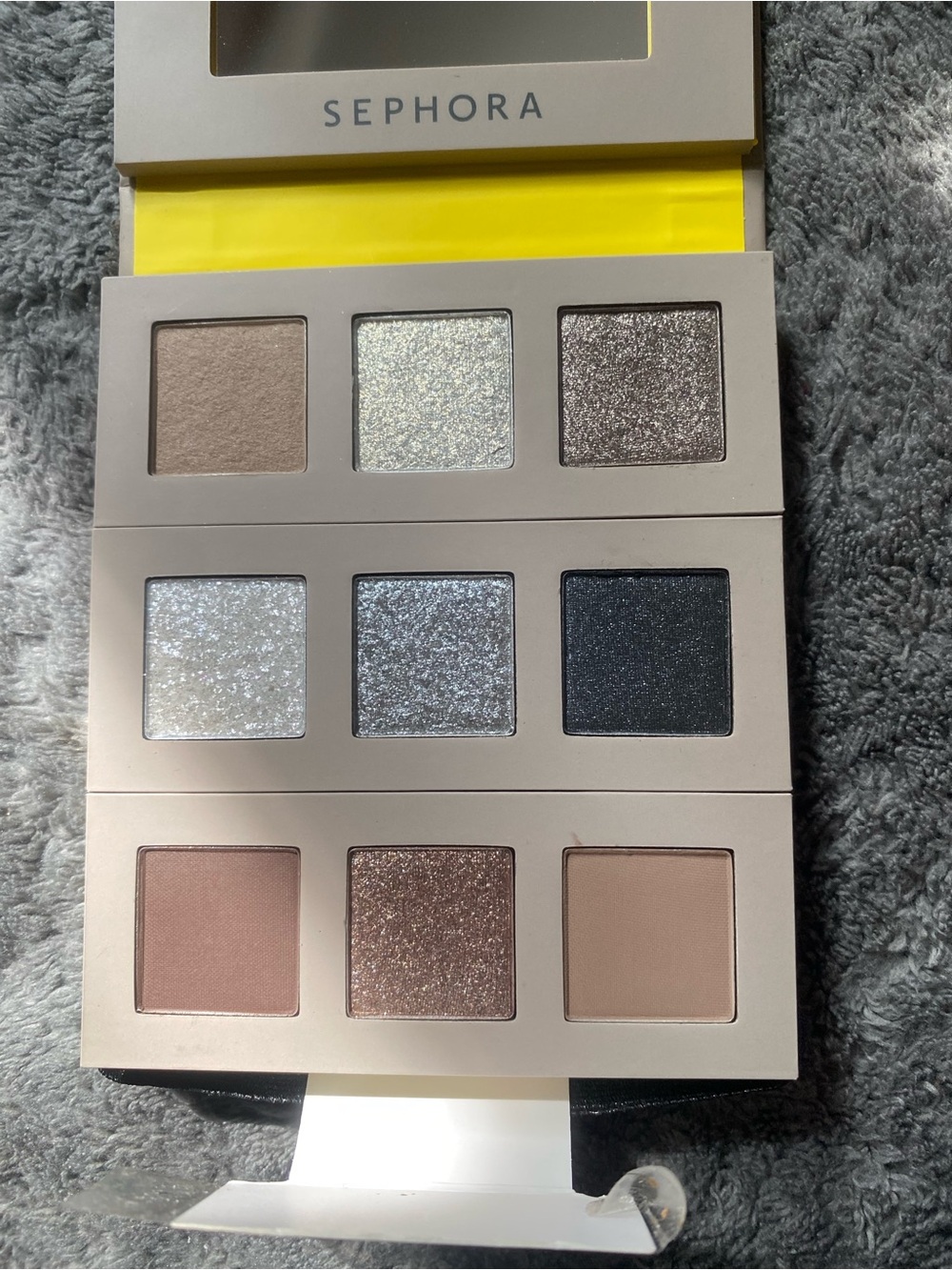 Sephora Metallic and Neutral Eyeshadow Palette x 9 Taupe, Silver, Charcoal, Rose